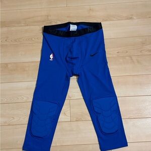Blue Nike NBA padded compression 3/4 shorts